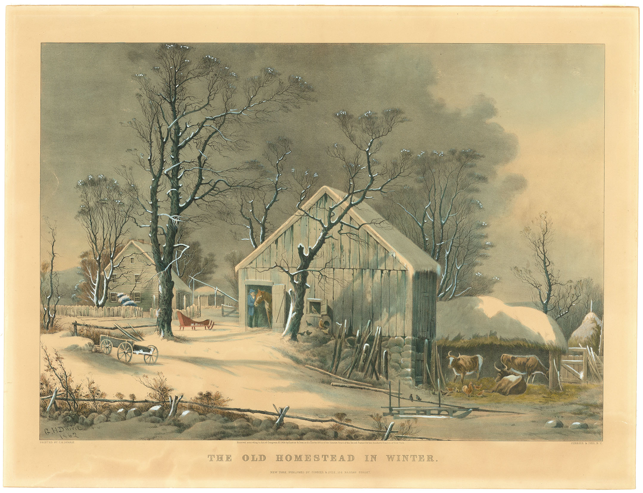 The Old Homestead in Winter.