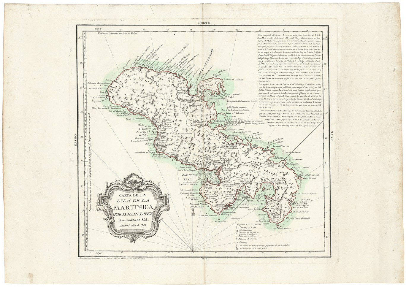 Carta de la Isla de la Martinica por D. Juan Lopez Pensionista de S.M.
