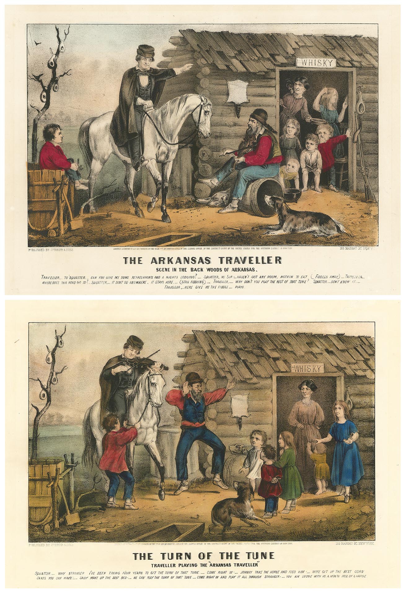 The Arkansas Traveller - Scene In The Back Woods Of Arkansas. [and] The Turn Of The Tune - Traveller Playing The "Arkansas Traveller."