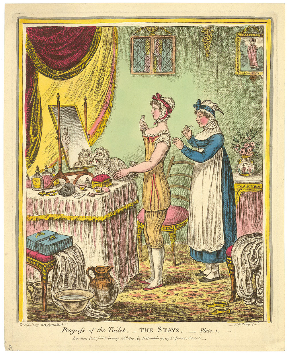 Progress of the Toilet. - The Stays. - Plate 1.