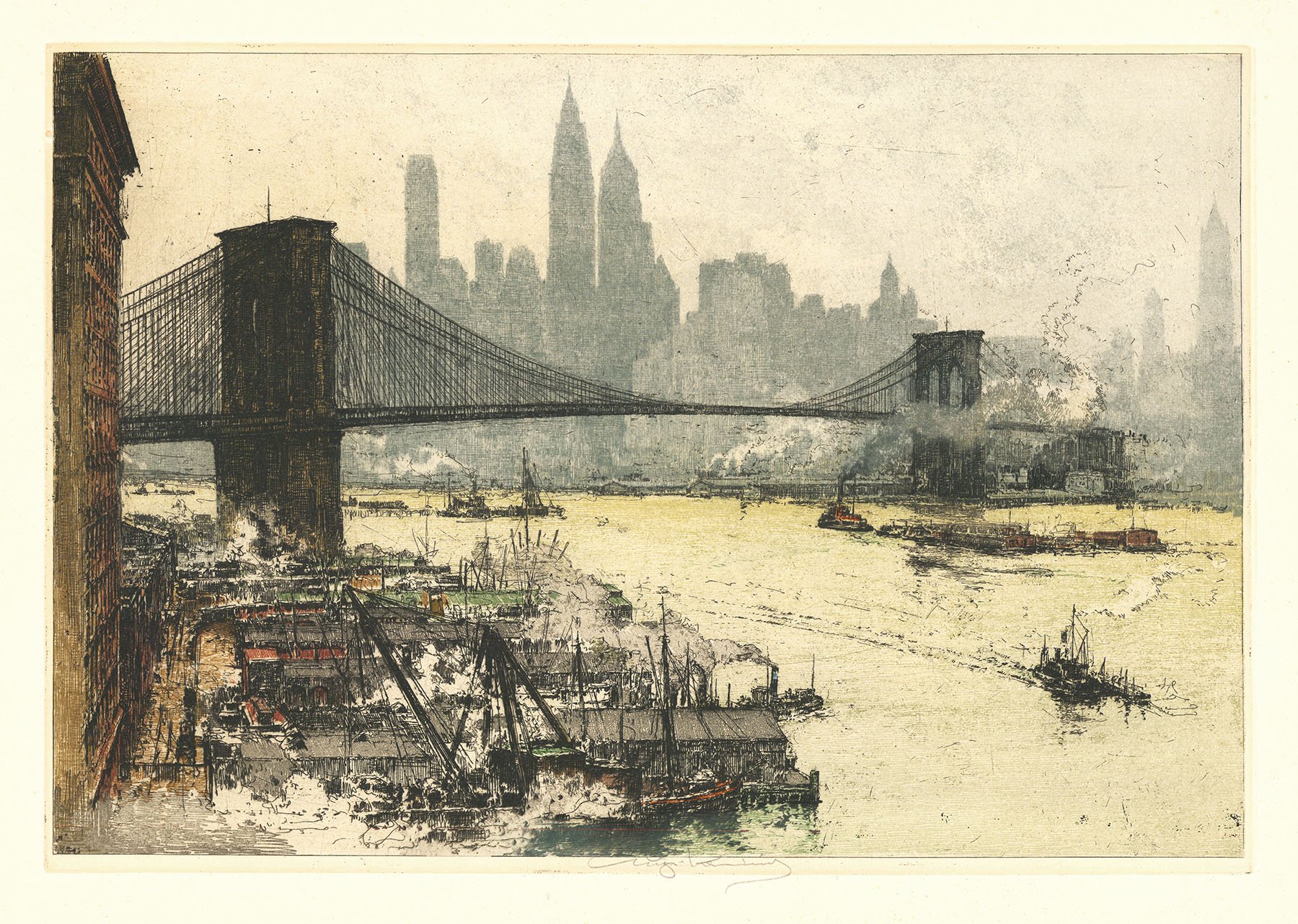 New York, Brooklyn Bridge.