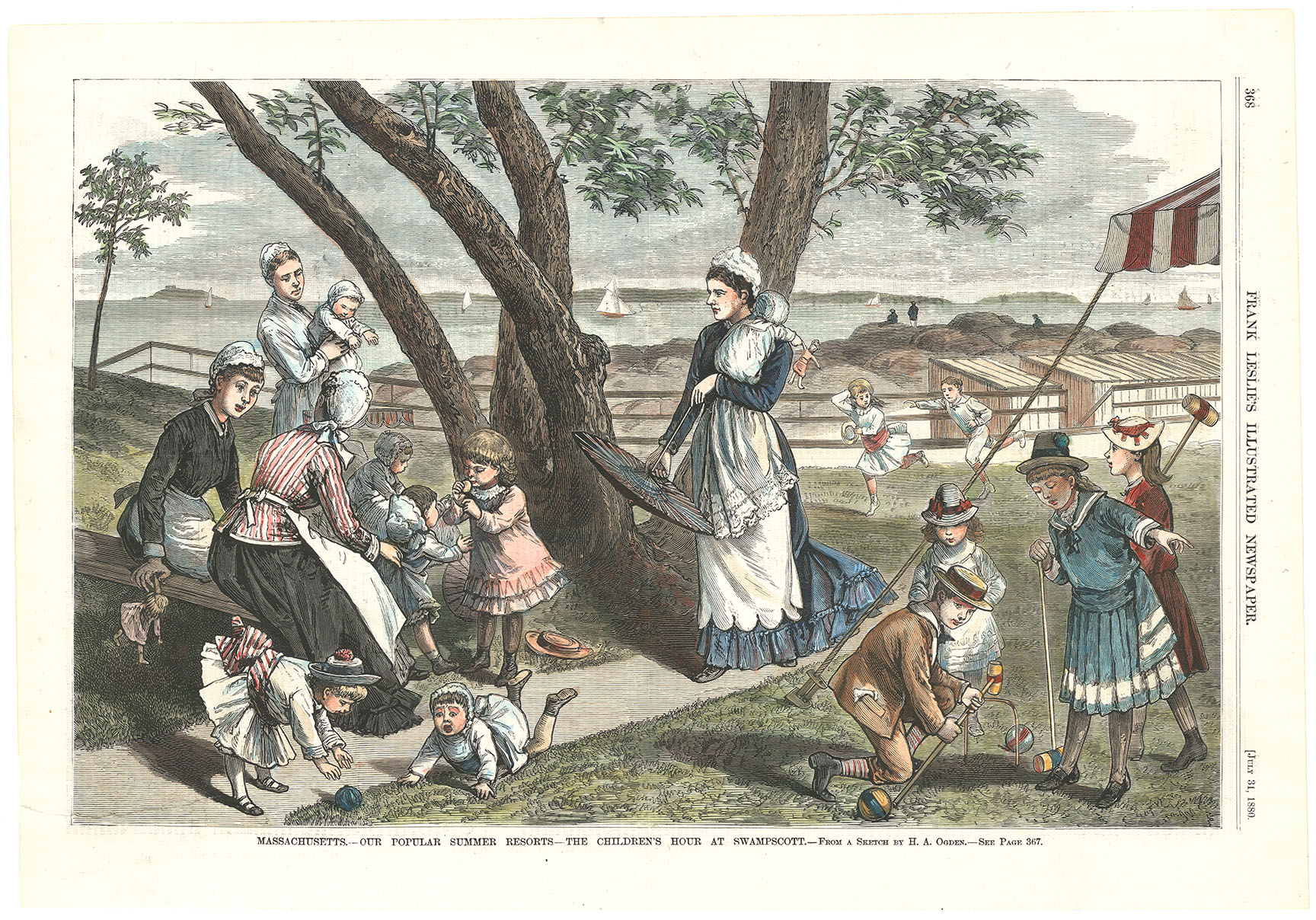 Massachusetts. - Our Popular Summer Resorts - The Children's Hour At Swampscott.