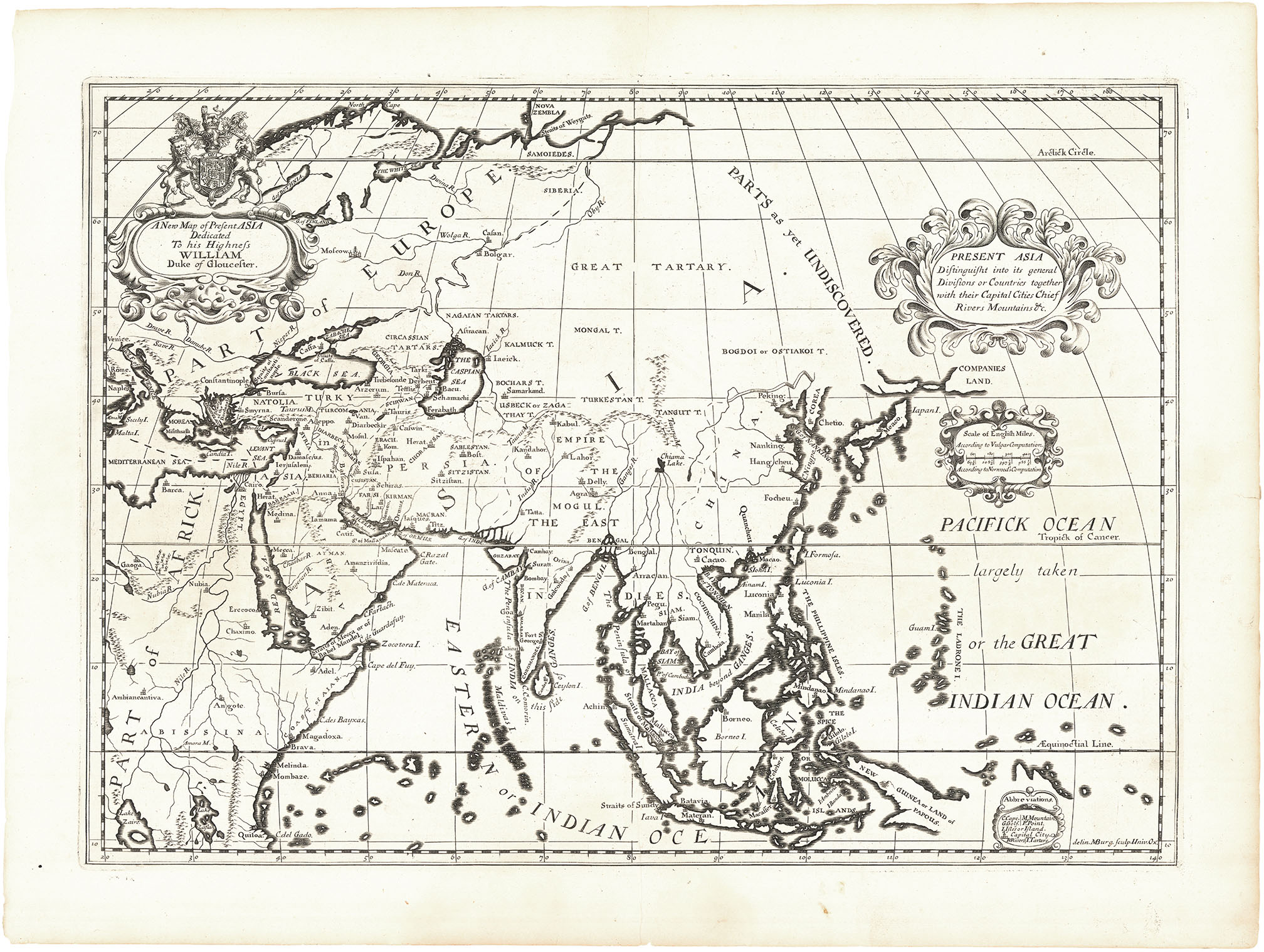 A New Map of Present Asia. Dedicated to His Highness William Duke of Gloucester.