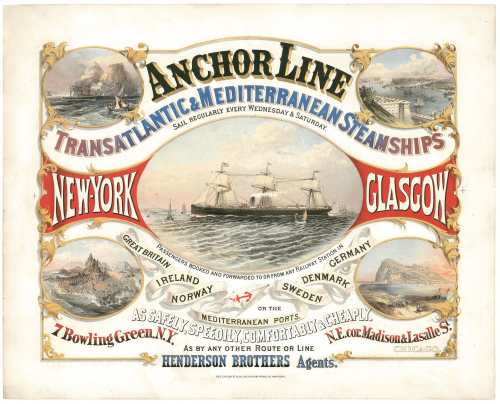 Anchor Line. Transatlantic & Mediterranean Steamships. . . .aaaaaaa