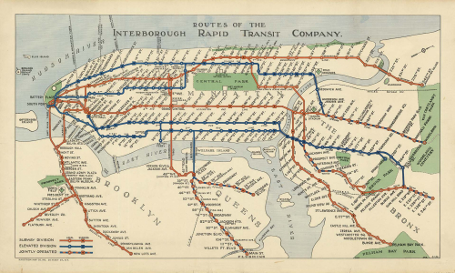 Routes of the Interborough Rapid Transit Company.