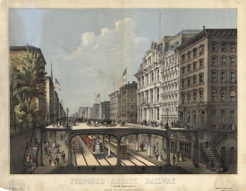 Proposed Arcade Railway.  Under Broadway, View Near Wall Street.