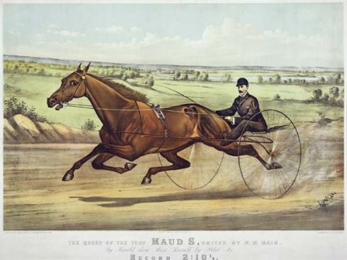 Queen of the Turf Maud S, Driven by W. W. Bair. The, : By Harold, dam Miss Russell, by Pilot Jr. : Record 2:10 1/4.
