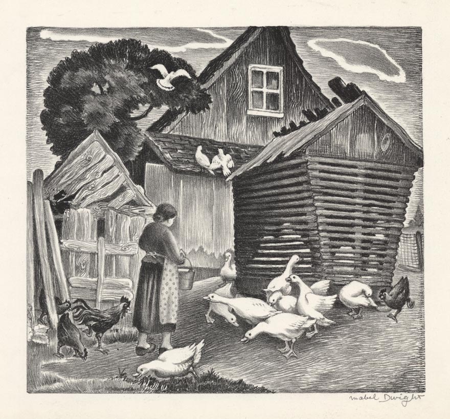 Farm Yard (Feeding The Geese).