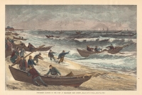 Fishermen Landing in the Surf at Seabright, New Jersey.