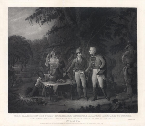 Gen. Marion in His Swamp Encampment Inviting a British Officer to Dinner.