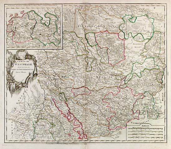 Cercle de Westphalie divise en tous ses Etats et Souverainetes.