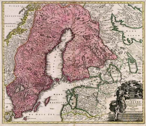 Regni Sueciae in omnes suas Subjacentes Provincias accurate divisi Tabula Genralis.