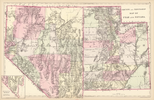 County and Township map of Utah and Nevada.