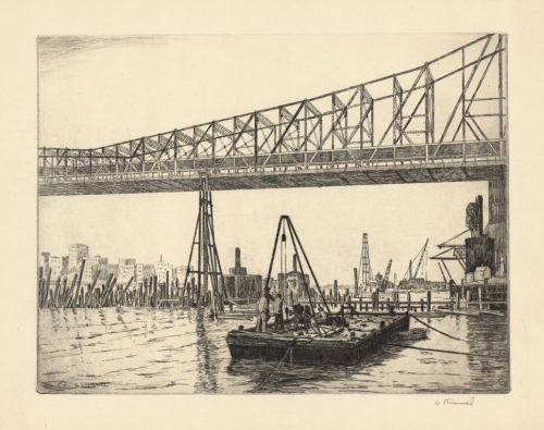 Reconstruction, East River.  [59th Street Bridge].