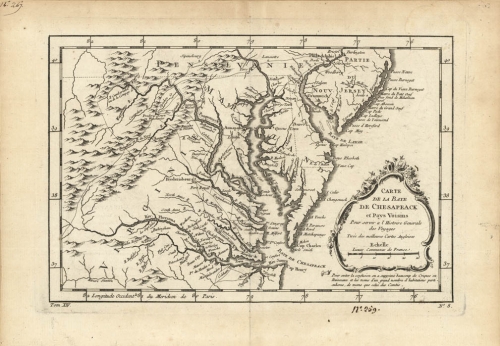 Carte de la Baye de Chesapeack et Pays Voisins.