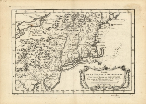 Carte de la Nouvelle Angleterre Nouvelle Yorck et Pensilvanie pour servir a l'Histoire Generale des Voyages.