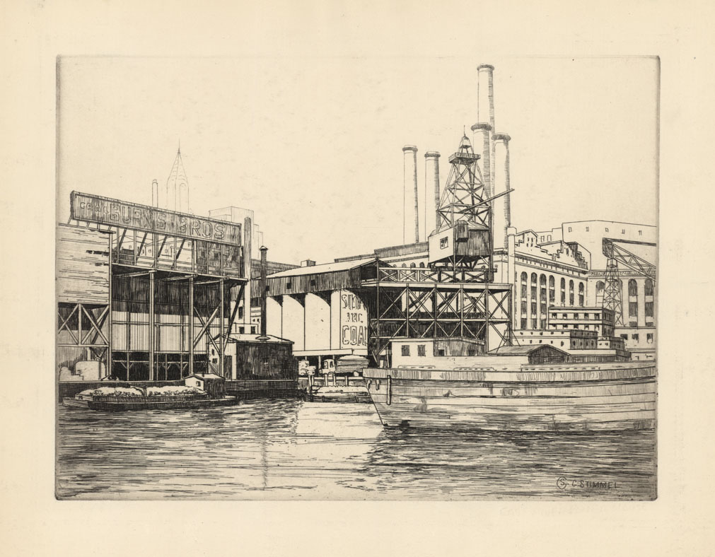 East River Power House. [Chysler Building in background.]