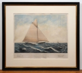 Yacht "Julia." : of New York.  :  Modeled and Built by George Steer's Esq.,  :  This print is respectfully dedicated to James M. Waterbury Esqr.  :  by his most obedient servant. : W. Schaus.