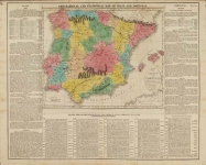 Geographical and Statistical Map of Spain and Portugal.