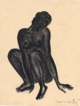Drawing, Crouching Nude.   [Untitled.]