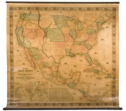 New Map of that portion of North America Exhibiting The United States and Territories, The Canadas, New Brunswick, Nova Scotia, and Mexico also Central America, and The West India Islands.