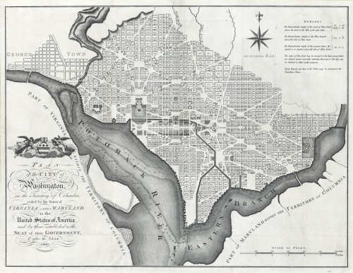Plan of the City of Washington in the Territory of Columbia, ceded by the States of Virginia and Maryland to the United States of America, and by them established as the Seat of their Government, after the Year 1800.