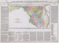 Carte Geographique, Statisique et Historique du Maryland.