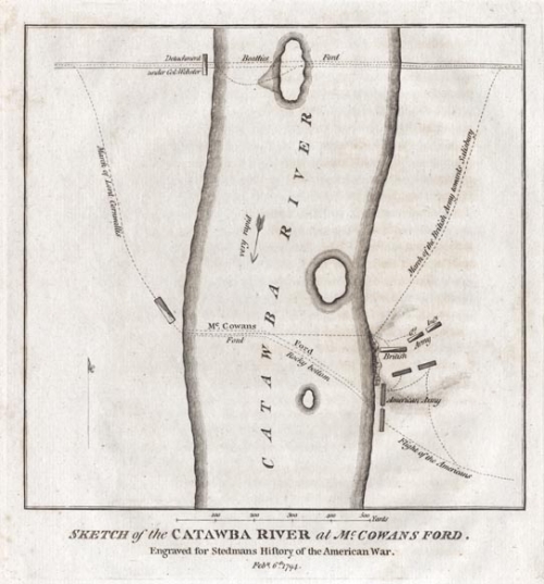 Sketch of the Catawba River at McCowan's Ford. 