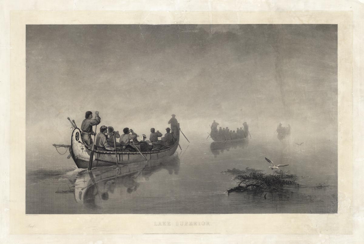 Lake Superior. (aka Canoes in a Fog, Lake Superior) The Old Print Shop