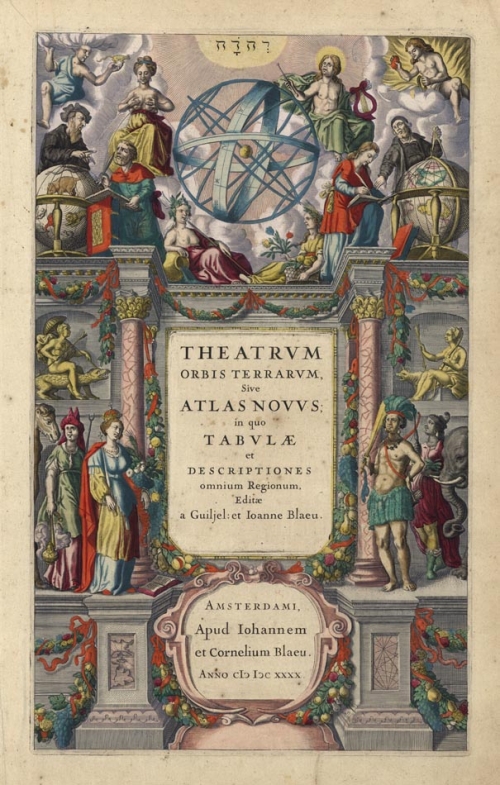 Blaeu atlas title page. Theatrum Orbis Terrarum....