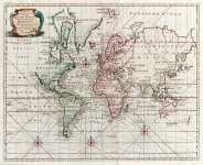 New & Correct Chart of all the Known World laid down according to Mercator's Projection. A,