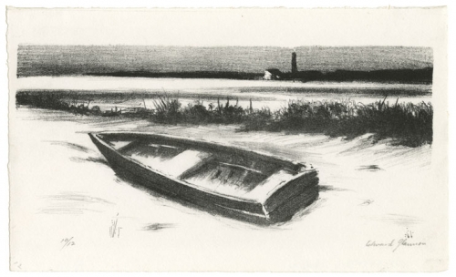 The Coast Guard Station - Rowboat in Snow.