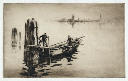 In the Harbor, Venice.  (untitled).