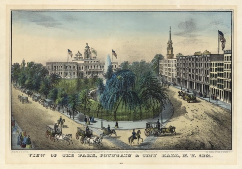 View of the Park, Fountain & City Hall, N.Y. 1851. : 401.