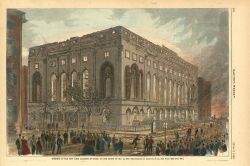 Burning of the New York Academy of Music on the Night of May 21, 1866.