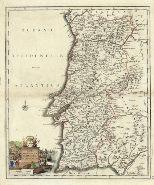Carta Geografica del Regno di Portogallo.