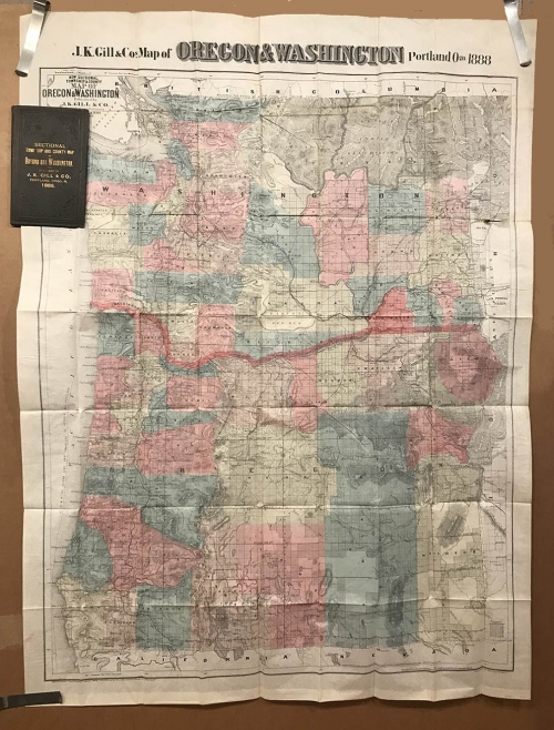 New Sectional, Township & County Map of Oregon & Washington.