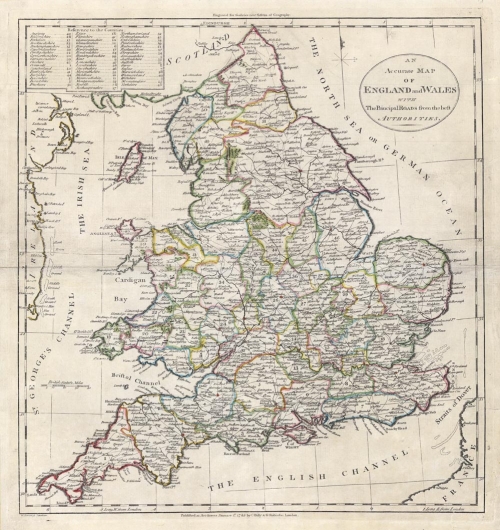 An Accurate map of England and Wales with the Principal Roads from the best Authorities.