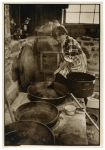 Catherine Marany, Craftswoman at the Penland School of Crafts - Tossing Wool Yarn in Dye Vat (Appalachia, N.C.)