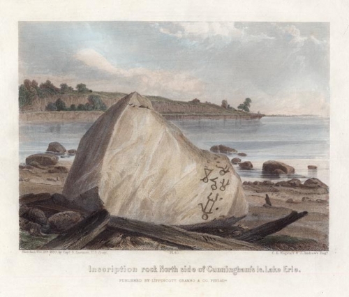 Inscription Rock North Side of Cunningham's Is. Lake Erie.  [Kelleys Island].
