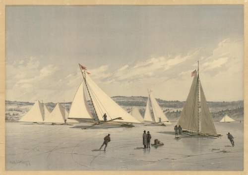 Ice Boating on the Hudson.