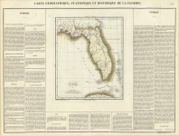Carte Geographique, Statisique et Historique de la Floride.