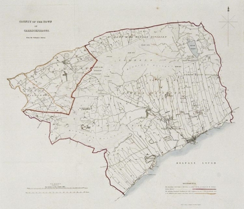 County of the Town of Carrickfergus. From the Ordnance Survey.