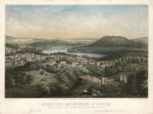 Horn Pond and Environs of Boston, Taken from Rag Rock in Woburn, Embracing Scenes and Objects in Twenty Different Towns.