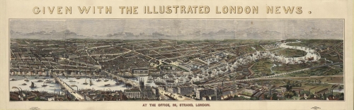 Given with the London Illustrated News.  [Bird's eye view of London] .