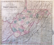 Colton's Map of the State of West Virginia and portions of adjoining states.