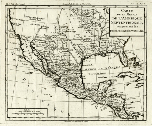 Carte de la Partie de l'Amerique Septentrionale Comprenant les Possessions Espagnoles.