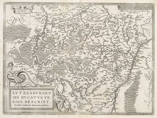 Lutzenburgensis Ducatus Veriss. Descript.  Iacobo Surhonio Montano auctore. [A Very True Depiction of the Duchy of Luxembourg)