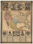 Ornamental Map of the United States & Mexico. 1847.