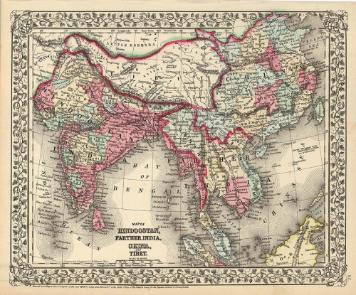 Map of Hindoostan, Farther India, China and Tibet.